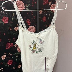 Katie Kime Cream Lace Trim Top